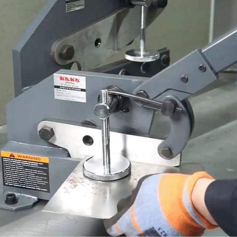 Manual Metal Shear HS12 12 Inch Throatless Cutter Heavy Duty For Sheet Metal Plate Steel And Round Bar Portable Workbench Mounted Tool For Clean Easy Cuts And High Precision In Metalworking Shops