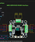 MKS SERV042D RS485 interface on closed loop servo driver for stepper motors with RS485 and 256 microsteps FOC, including end-stop.