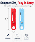 Automatic Needle Threader Tool With Built In Magnifier And Scale For Quick Sewing, Quilting, Embroidery And DIY Projects, No Fuss Threading In Seconds, Red, 5.4 in compact size