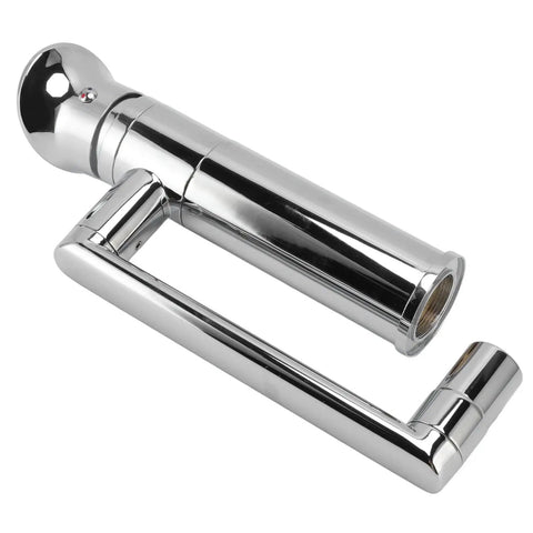 Maqulae Metal Basin Faucet with Hose, Single Hole Sink Tap for Kitchen in chrome finish, showcasing detailed crossbar design.