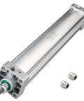 Pneumatic Air Cylinder With 2.5 Inch Bore And 15.74 Inch Stroke, Double Acting, Single Rod, Three Eighths Port, M16x1.5 Threaded Rod, SC 63 X 400