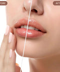 Before and after using Go-To Facial Hair Remover For Women With Built-In Light And Stainless Steel Blade on lip area.