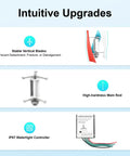 Diagrams of a 400W Vertical Axis Wind Turbine for Boats and RVs, 12V Wind Generator with 3 Blades, and waterproof controller