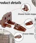 Heavy Duty Drawer Slide Repair Kit 10 Piece Set Reinforced Hard Plastic drawer guide stopper and slides for easy installation.