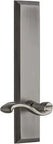 Fifth Avenue Tall Plate Portofino Lever Single Dummy Door Handle In Antique Pewter, Beefy Forged Brass Build For Ultra Tall Doors
