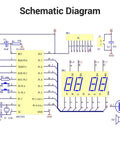 Schematic diagram of the Four Digit Digital Clock Kit With PCB For Learning Electronics DIY Alarm Clock Soldering Project