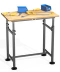 Beefy Heavy Duty Adjustable Height Workbench 32 By 18 Inch With Rubber Wood Top 1500 Lbs Load Capacity Multi Purpose Garage Workshop Table