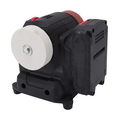 Jeffergarden Mini Bench Grinder 100W with six speeds, compact cordless design for metal deburring and polishing.