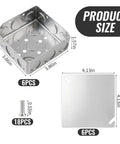 6-Pack 4x4 Inch Square Electrical Boxes With Covers And Mounting Accessories, Heavy Duty Steel Junction Boxes For Indoor Outdoor Wiring, Secure Organized Projects And Easy Mounting. 6-piece steel box with cover, 3.86in x 3.86in x 1.57in