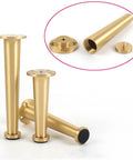 Brass Furniture Feet Set Of 4 With Adjustable Sofa And Cabinet Legs detail view of components for stability and leveling.