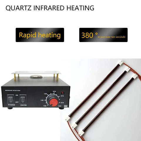 Workhorse Hot Air Preheater Station 853B 220V 540W showing controls and heating elements for PCB rework