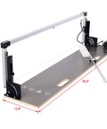 Heavy Duty Foam Cutter With Hot Nichrome Wire And 36V Power For Precision Cutting, showing 55 Inch Guide, horizontal mode, measurements visible
