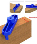 TorSor 2-pack center scribe locator, blue plastic, front view for locating centerlines on wood panels.