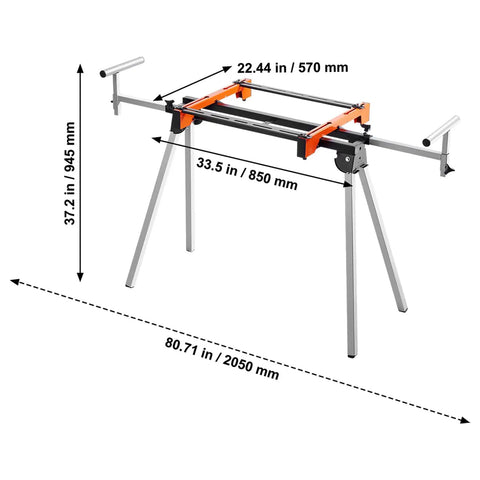 Rock Solid Adjustable Miter Saw Stand With Heavy Duty Steel Construction And Three Hundred Pound Rating. Foldable Portable Work Support Adds Quick Setup Secure Clamping And Snappy Cuts To Every Weekend Build Or Garage Workshop