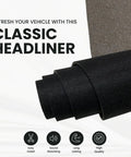 Headliner fabric roll with foam backing, black, 60x54 inches, for automotive roof lining (side view)