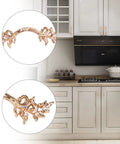 Antique Rose Gold Zinc Alloy Cabinet Pulls Set Of 10 For Farmhouse Kitchens And Vintage Dressers, 2.5 Inch, installed on white cabinets