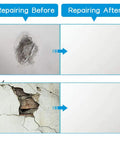 Heavy Duty Drywall Patch Kit 20 Pack With Aluminum Wall Patches And Fiber Mesh Over Galvanized Plate Before and After Repair