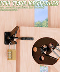 Heavy Duty Self Locking Gate Latch Featuring Automatic Gravity Lever For Wood Fence with two keyholes and padlock.