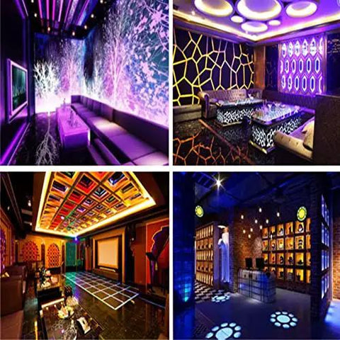 Luxurious media room and home theater setups with vibrant lighting, showcasing stylish decor and modern designs.