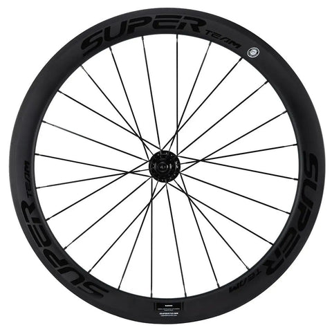 50/25mm UD Matte Finish Carbon Wheelset For 700c Tubeless Ready Black Road Bike With V Brake Compatibility front view