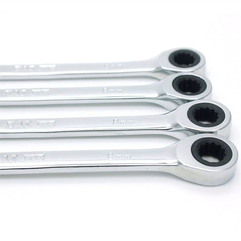 Ratchet Spanner Set With Metric Combination Wrenches Easy Grip Ratcheting Wrenches For Tight Spaces Durable Hand Tool Kit