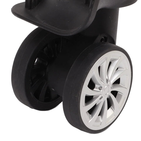 Close-up of rotatable luggage wheel casters for suitcases, durable nylon replacement parts for repair and upgrade, quiet 360-degree travel caster