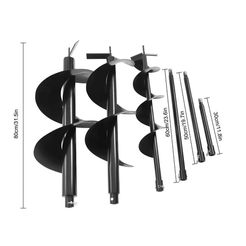 Beast 72cc Gas Powered Post Hole Digger with 4.1HP Heavy Duty Earth Auger 3 drill bits and extension rods