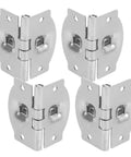 Iron Folding Hinges With Dual Shaft Design Set Of 4 For Vintage Speaker Boxes And Jewelry Boxes Concealed Mounting Classic Silver