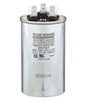 Beefy Dual Run Capacitor 30/5 MFD 440V Aluminum Round with label and terminals visible, 60,000 hour life HVAC component