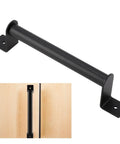 Black Heavy Duty Carbon Steel Pull Handle For Sliding Barn Doors And Cabinet Doors With Vintage Style Hardware That Is Tough As Nails