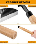 Japanese Weeding Sickle 13 Inch Hand Weeder and Garden Hoe with ergonomic wooden handle and sturdy steel blade