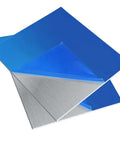 2 Pack 6061 T651 Aluminum Sheet 6x6 Inch 0.02 Inch Thick Rectangle Plate For Crafting And Industrial Projects, blue-coated surface