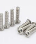 Premium 304 Stainless Steel Button Head Socket Cap Screws 10-24 x 3/4 Inch Drive Bolts shown from above for detailed view.