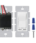 Single Pole Or 3 Way Dimmer Light Switch 1 Pack Heavy Duty Quick Install For Home Fixtures with wiring connectors and screws.