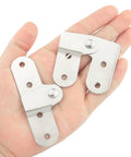 Hand holding Three Pairs Folding Flip Hinges For Toy Boxes And Storage Boxes, 90 Degree Swing, Easy Install DIY Friendly
