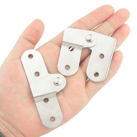 Hand holding Three Pairs Folding Flip Hinges For Toy Boxes And Storage Boxes, 90 Degree Swing, Easy Install DIY Friendly