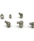 Stainless Steel SAE Grease Fittings Set 40 Pc Marine Grade 303 Includes 1 Quarter Inch 28 LT Straight, various angled fittings