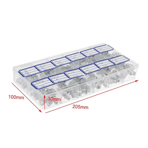 130Pcs Hydraulic Grease Fittings Assortment Kit With Storage Box Includes M6 M8 M10 UNF 45 Degree And Straight Nipples Metric