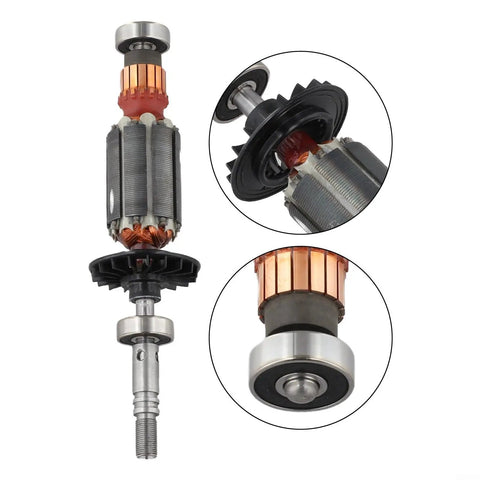 Heavy Duty Machined Metal Armature Spindle Housing Assembly For 3000 Rotary Tools, detailed view of machined steel drive shaft.
