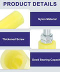 Close-up of 2 Pack Slide Gate Guide Rollers, Nylon material, thickened screw, yellow hardware, for sliding rolling gates.