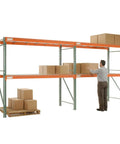 Heavy Duty Teardrop Pallet Rack Add On Unit Built Like A Tank For Quick Tool Free Assembly And High Capacity Warehouse Storage 96 Inches Wide By 36 Deep By 96 Tall with boxes.