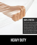 Hand stretching Beefy Heavy Duty Stretch Wrap Film with 500 Percent Stretch 60 Gauge, clear and puncture-resistant for shipping and storage