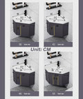 Slap This Corner Bathroom Vanity Sink Set On Your Wall With Smooth Ceramic Vessel Basin And Sleek Mirror To Grab Max Space While Keeping Things Fresh For Your Tight Spaces Without The Headache with measurements.