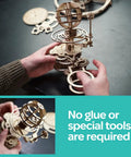 Hands On Mechanical Tellurion Three Dimensional Puzzle Wooden Model That Shows The Sun Earth Moon Cosmic Dance Explains Day And Night And Moon Phases With Realistic Orbital Motion For Science Fans And Curious Minds, wooden, hand-assembled