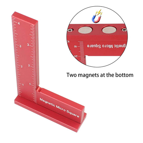 Magnetic Machinist Square With Dual Rare Earth Magnets For Hands Free Precision, Engineer Square With Seat