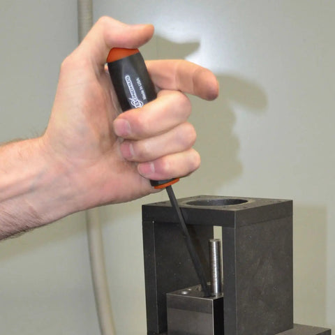 Using the Nine Piece Screwdriver Set With ProGuard Finish, Ergonomic Two Component Handles in workshop environment