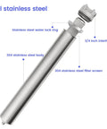 Beefy Stainless Steel Whole House Water Filter Housing With Dual Three Quarters Inch NPT Ports 20 Inch By Two And A Half Inch