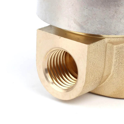 Close-up of brass thread on Brass Electric Solenoid Valve AC110V Normally Closed 2-Way 1/4 Inch NPT High Temperature Range -5 to 180 C