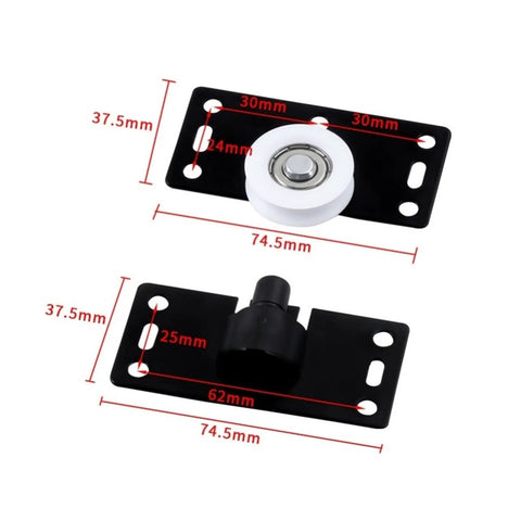 Beefed Up Heavy Duty Sliding Closet Door Roller Set For Wardrobes And Cupboards dimensions shown with steel components