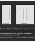 Diagram showing installation of European Style Push Pull Sliding Door Handle Bar For Glass Doors Wood Doors And Barn Doors With Ergonomic Grip Rust Resistant Stainless Steel Aluminum Build Beast Mode Commercial Glass Door Grab Pulls on single and double doors.